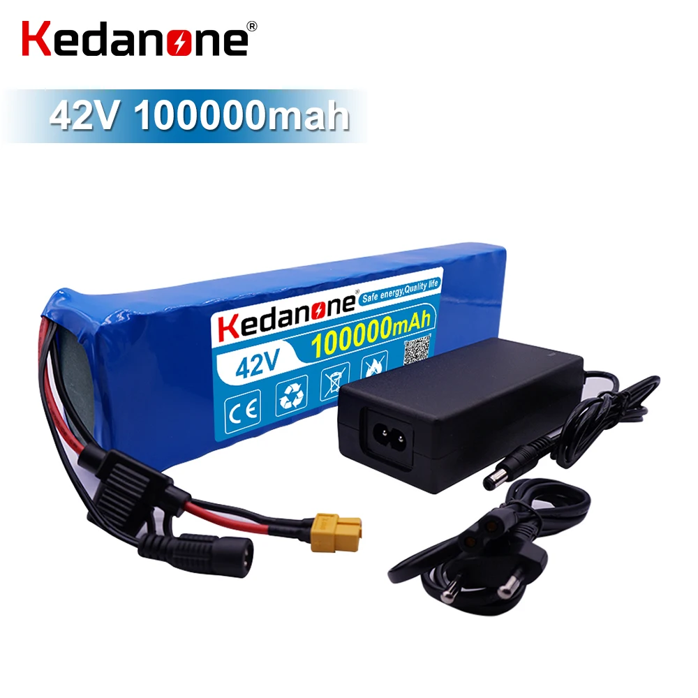 

Аккумуляторная батарея kedanone 36 В 10S4P 18650 1000 Ач, аккумулятор высокой мощности 100000 Вт, 42 в, мАч, стандартная BMS + зарядное устройство 42 в, 2 А