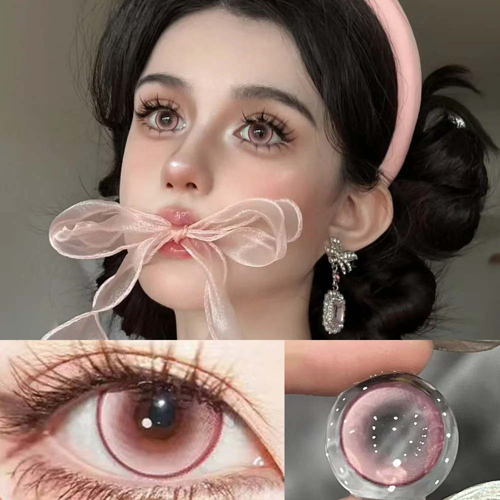 Персиковые цветные контактные линзы для макияжа глаз 2 шт./пара