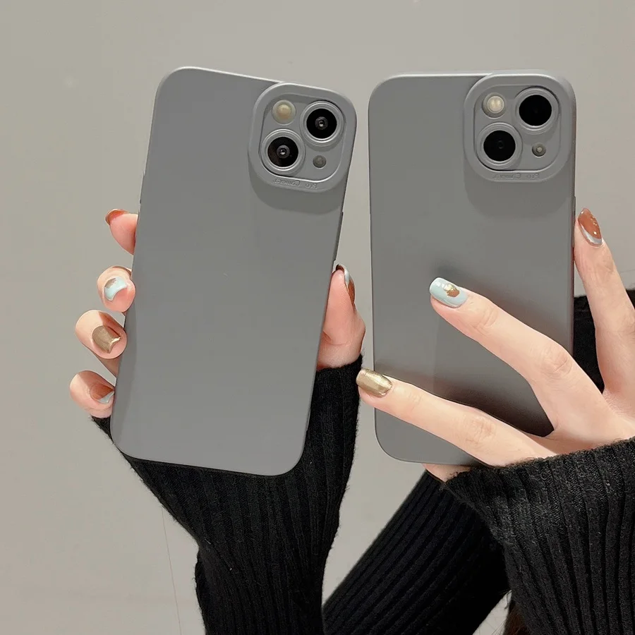 

Чехол для iPhone 14, силиконовый чехол серого цвета для iPhone 13, 12, 11 Pro Max, XR, X, XS Max, 7, 8 Plus, SE
