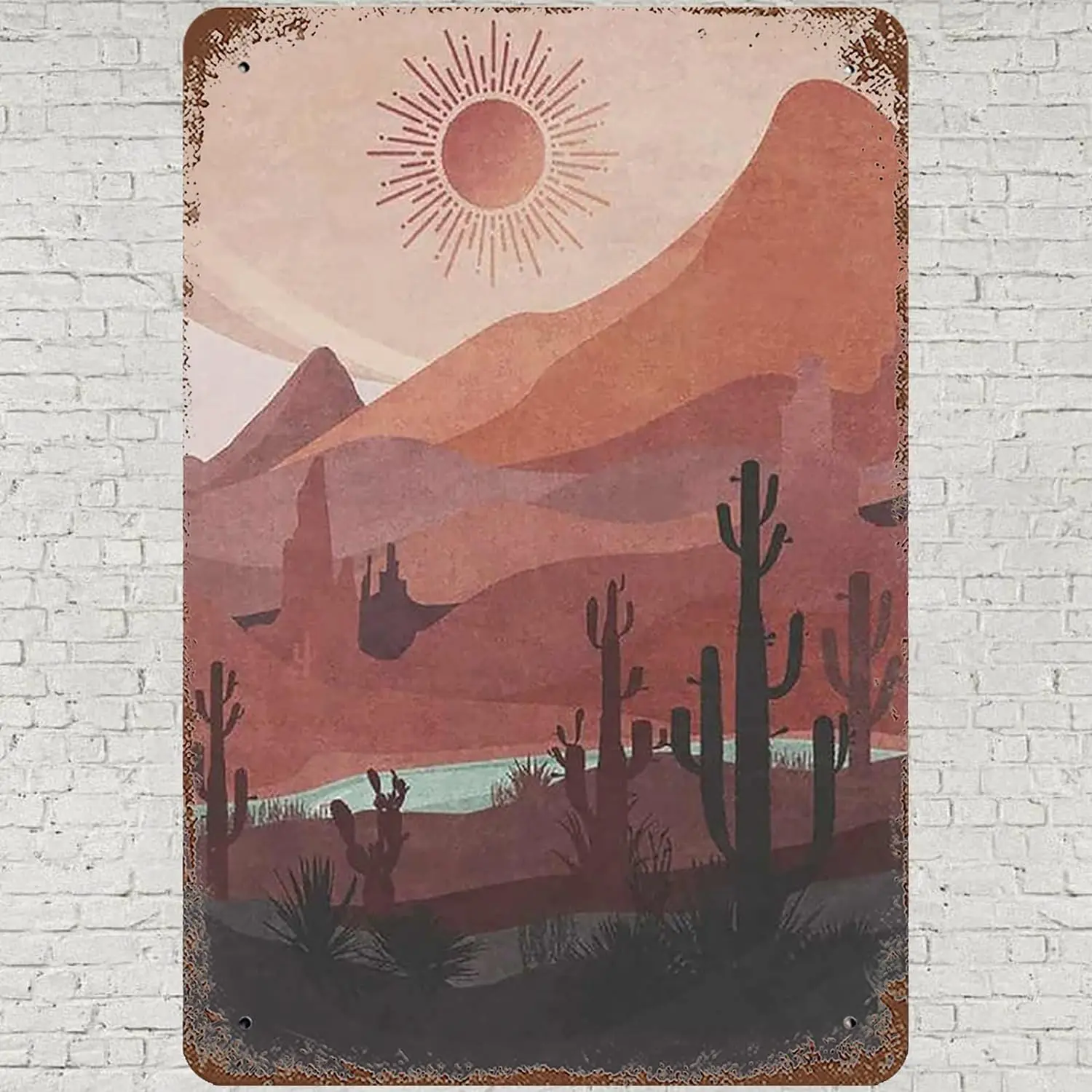 День и ночь Западный пейзаж пустыни Настенный художественный декор набор