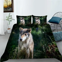 wholesale european pattern hot sale soft bedding set 3d digital wolf printing 23pcs duvet cover set esdeeuus size