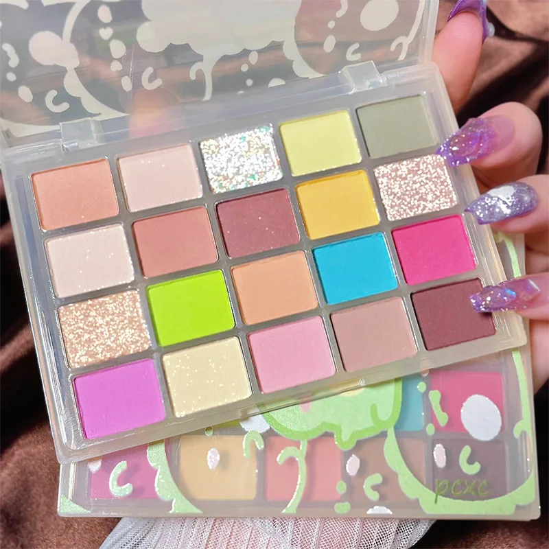 

20 цветов, милая серия теней для век, блестящие матовые зеркальные тени для век, палитра для макияжа, тени для век, кремовые тени для век