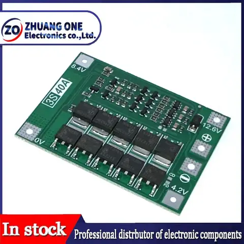 Защитная плата BMS для аккумулятора 18650 ZHUANG One 3S 4S 40A 60A