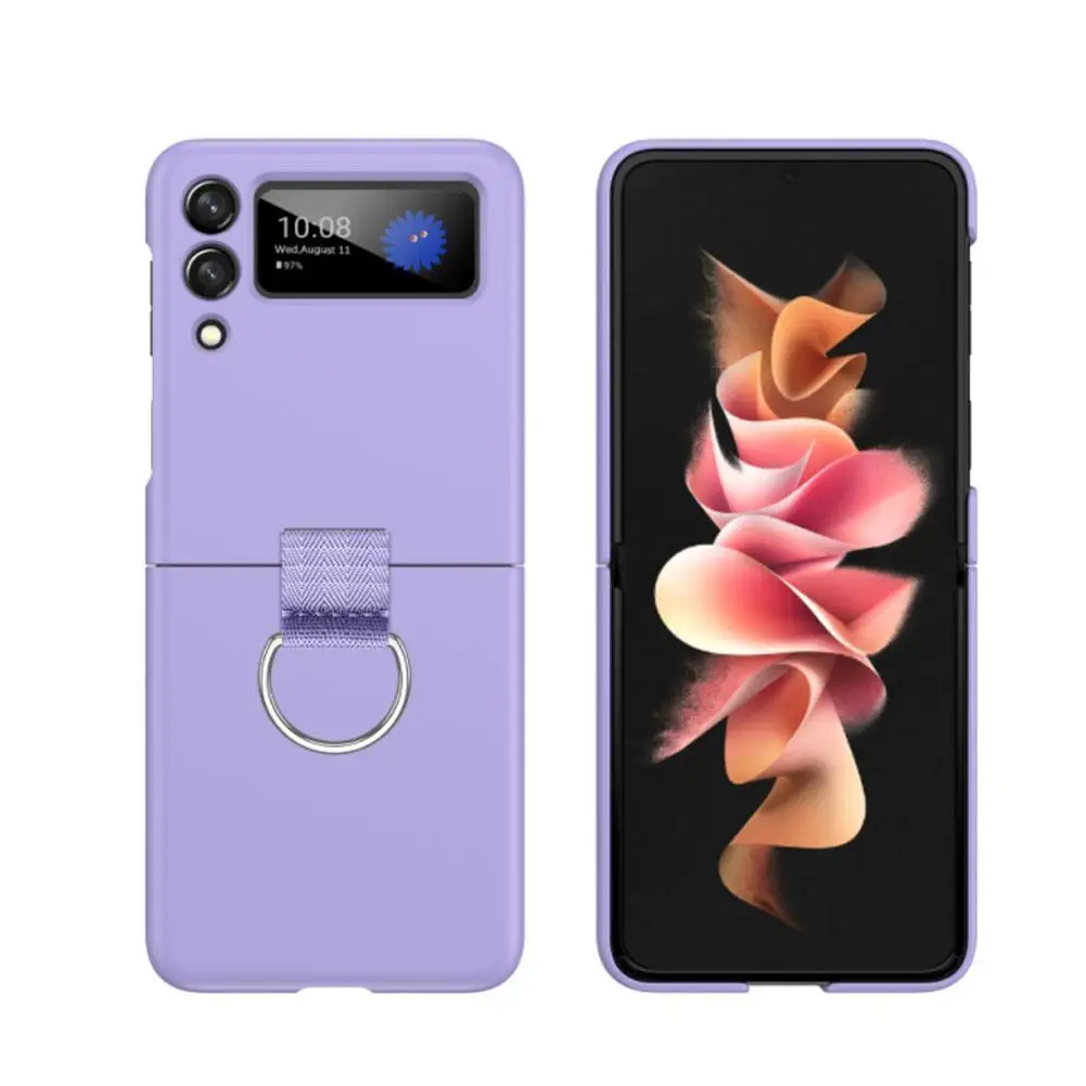 

Anti-Fingerprint Ring Holder Case for Samsung Galaxy Z Flip 3 5G Flip3 Shockproof Protective Cover