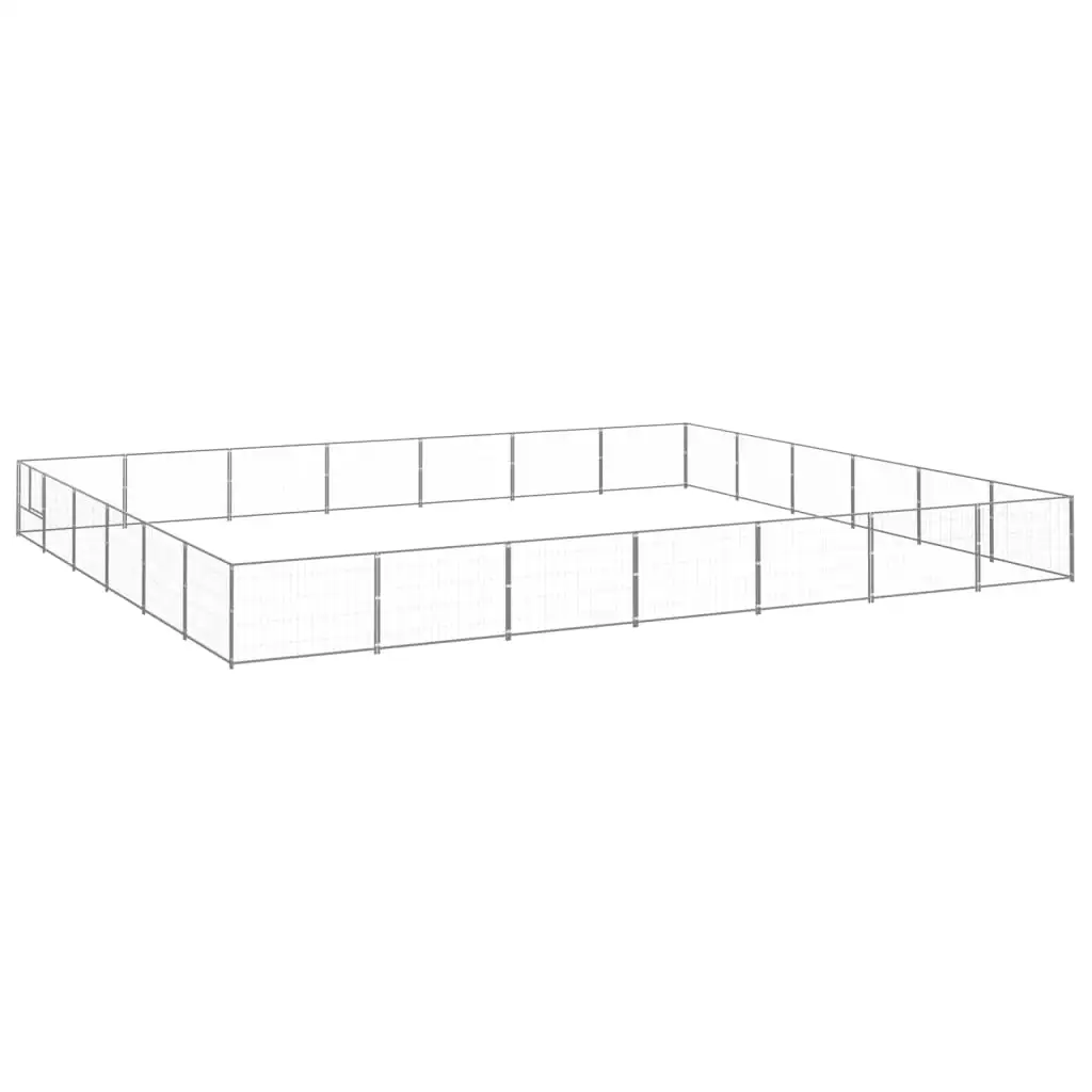 

Dog Kennel, Pet Supplies Dog Runs, Silver 42 m² Steel