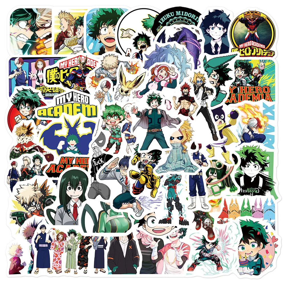 10/30/50pcs My Hero Academia Deku Stickers Cartoon Decals Graffiti DIY Laptop Phone Notebook Luggage Anime Sticker for Kids Toys