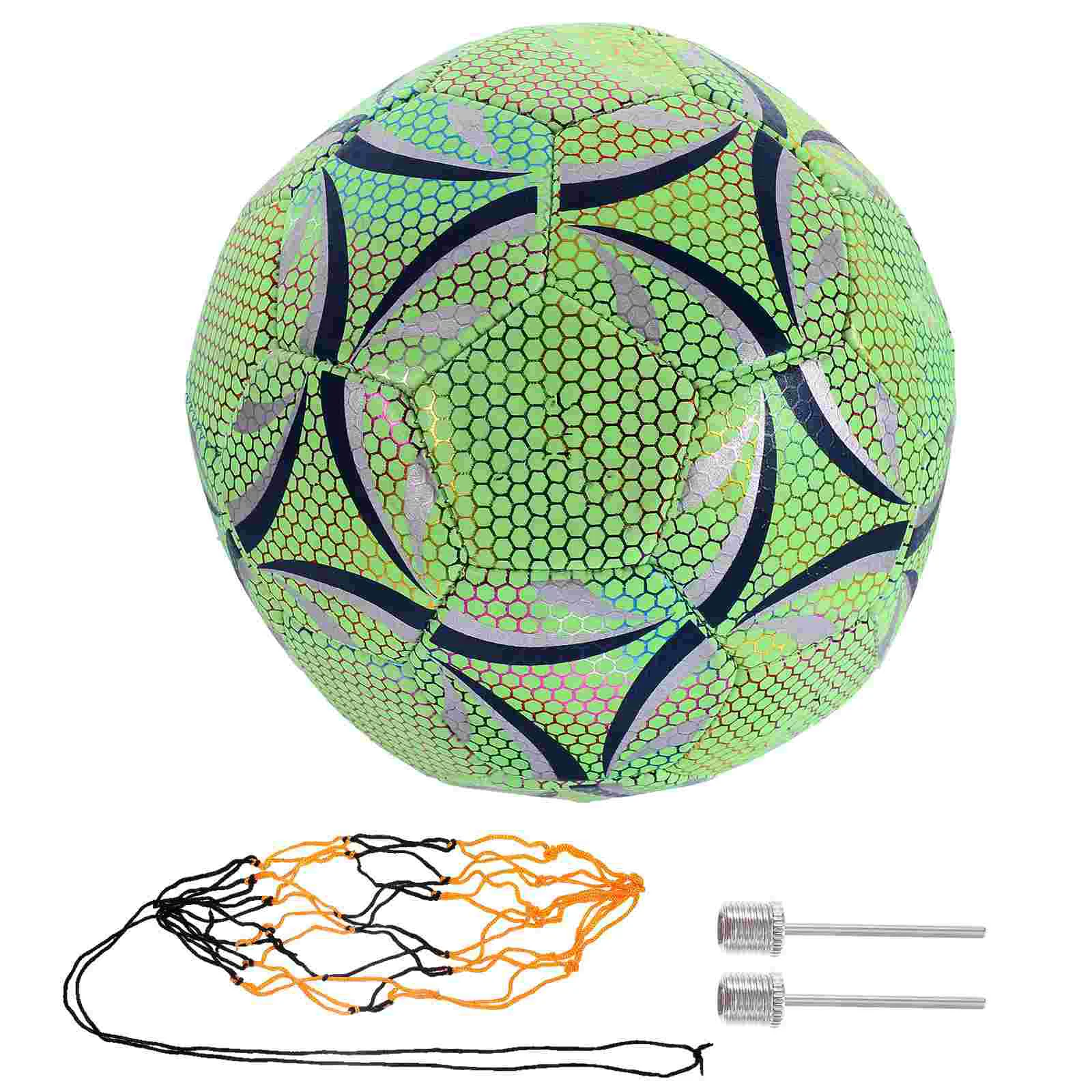 

Football Teen Boys Gift Fluorescent PU Balls Old Fashioned Green Soccer Light Reflect Creative Heat-resistant