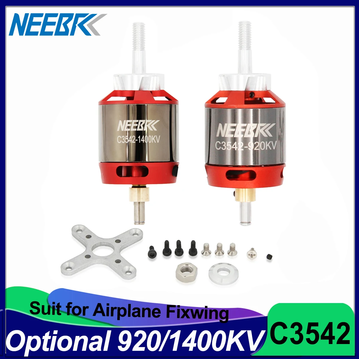 NEEBRC бесщеточный двигатель 3542 920KV 1400KV 2-4S 6mm Outrunner для RC FPV Fixed Wing Glide Drone Aircraft