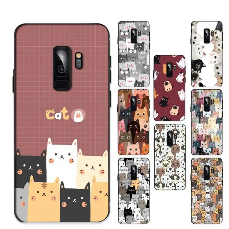 

Cartoon Cute Cats Background Phone Case for Samsung S20 lite S21 S10 S9 plus for Redmi Note8 9pro for Huawei Y6 cover