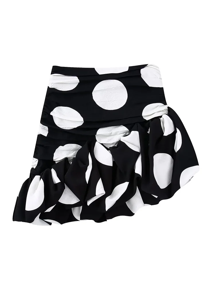 

Модные женские мини-юбки xikom, винтажная Женская юбка с высокой талией, женская одежда, юбка в горошек