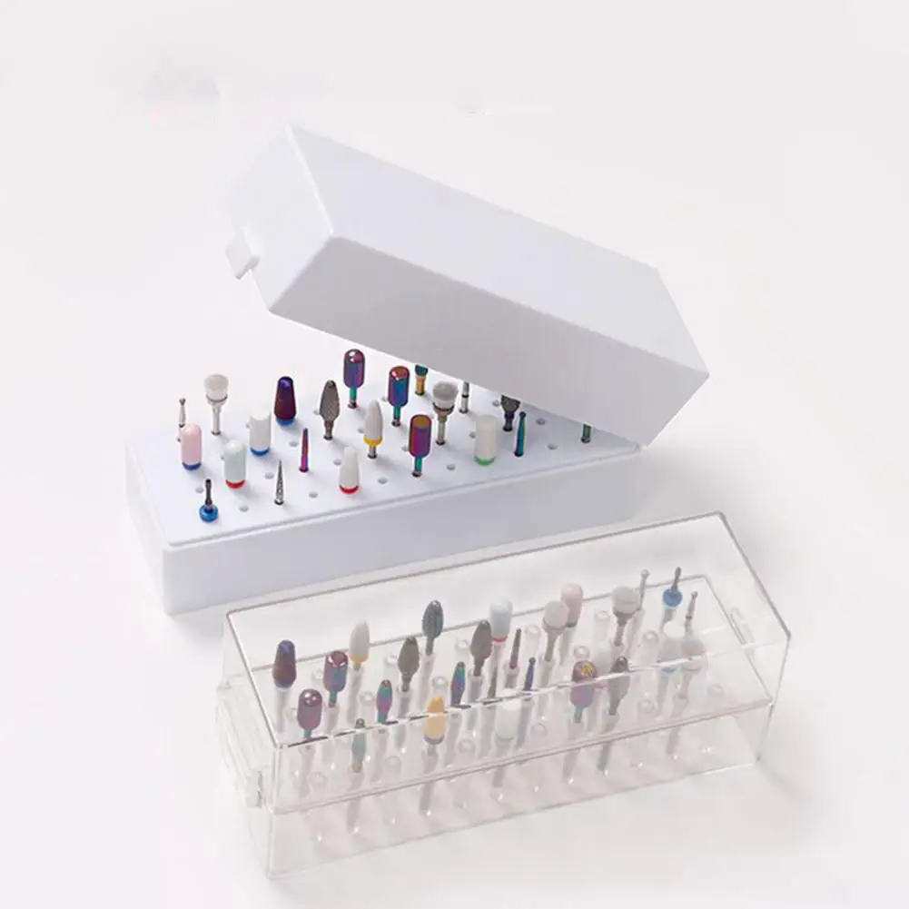 

Excellent 48 Holes DIY Nail Drill Bits Display Organizer Box Storage Box Durable Keep Desktop Organized
