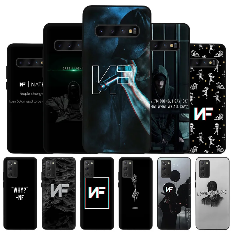 

Fashion NF Rapper Pattern Black Phone Case for Samsung A03 A50 A70 F62 F52 A30 A20s A02 F42 F23 A40 A10e F12 F22 F41 A90 Cover