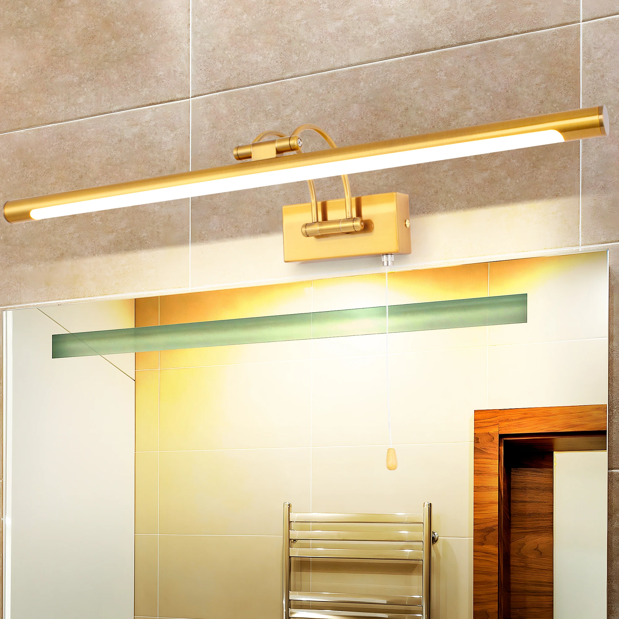 

Led Lights Bathroom Wall Lamp 60CM 12W Pull-wire Switch bedroom decoration For Room Decor Picture Headlight Wall Lighting 3000K