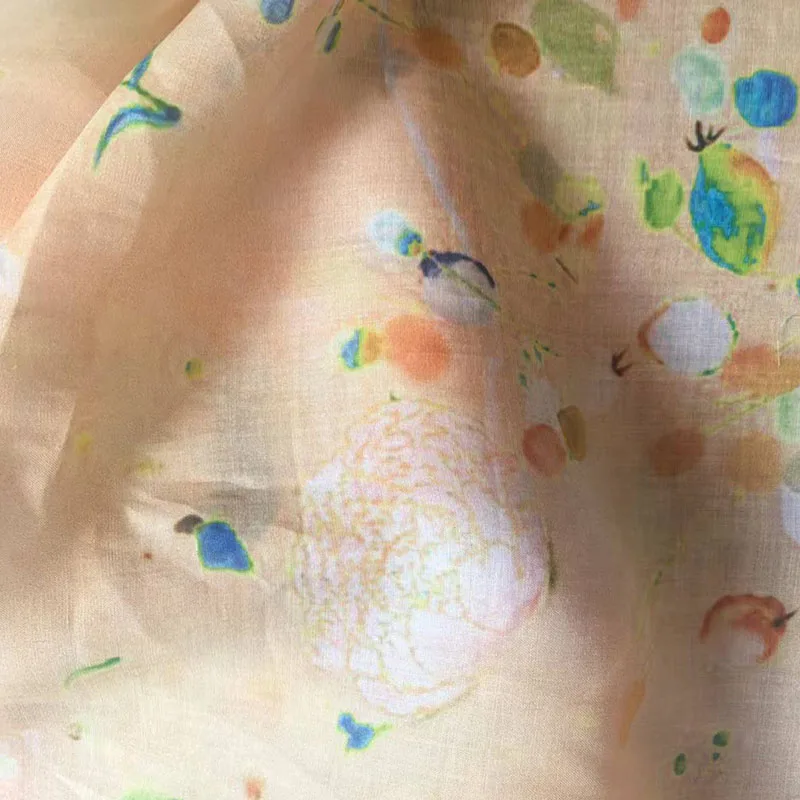 50X140 см опавшие листья возвращают их корня Рами ткань с принтом для платьев халат