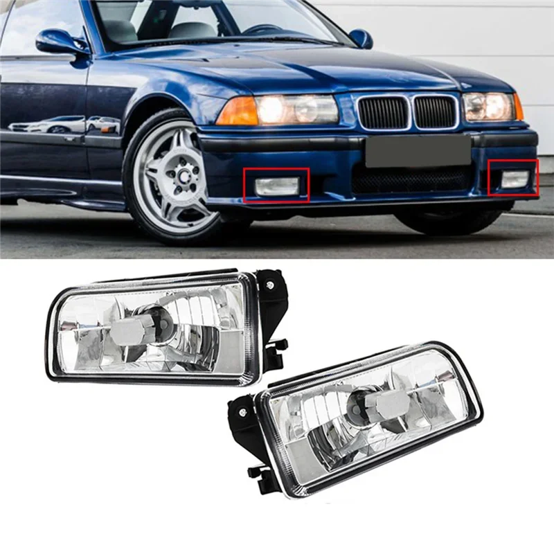 Фото Левый и правый корпуса противотуманных фар переднего бампера для BMW E36 318I 318Ti 1992-1998, крышки противотуманных фар для автомобиля №2