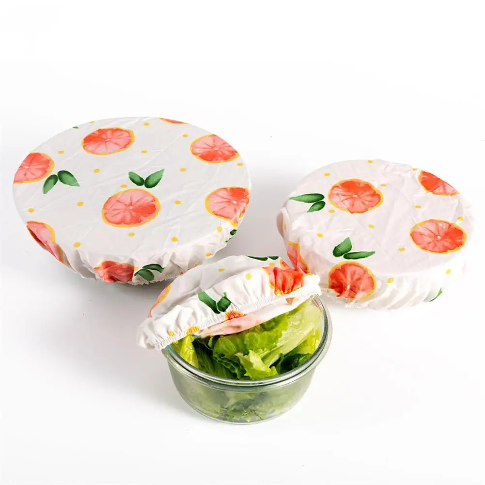 

3pcs/set Reusable Dustproof Cover Salad Dish Bowl Wrap Sealer Food Fresh Keeping Wrap Lid Cover Kitchen Accessories