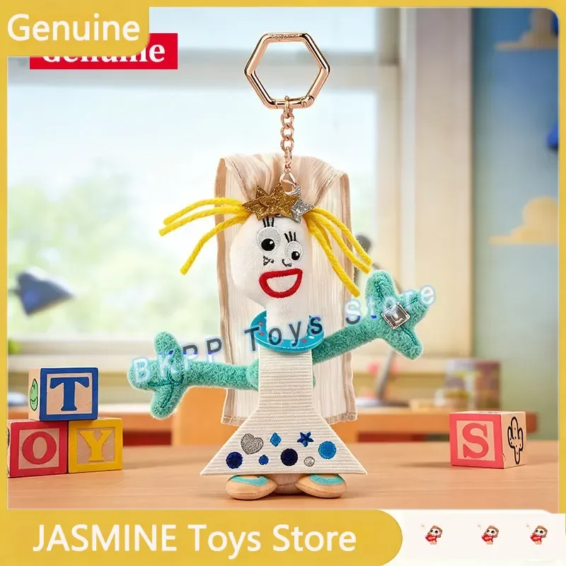 Фото Оригинальный плюшевый брелок Disney Toy Story Forky, подвеска-шарм для рюкзака, мягкая игрушка-кулон, подарок для пары, аксессуар для мужчин и женщин №3