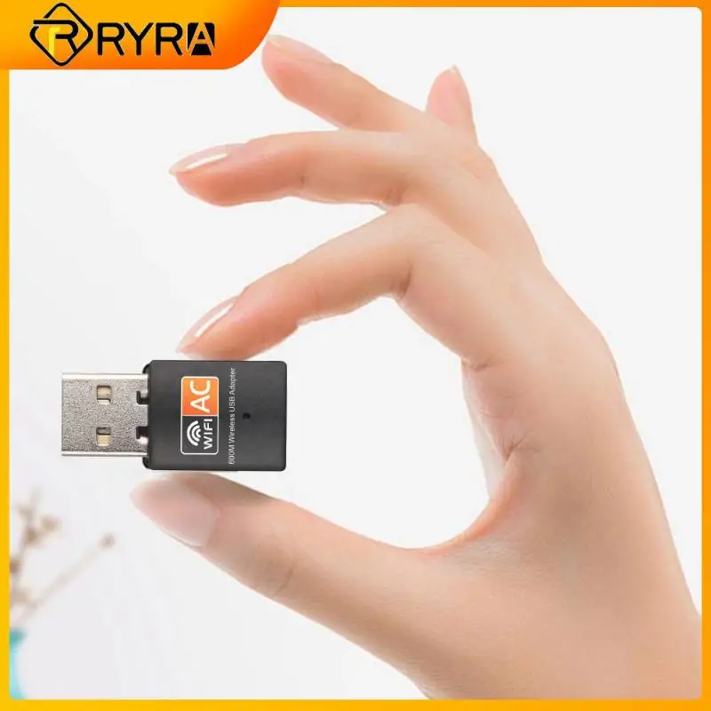 

Беспроводная сетевая карта RYRA USB 2,0 600 Мбит/с, Двухдиапазонная высокоскоростная сетевая карта 2,4 ГГц 5 ГГц 802.11ac, адаптер локальной сети станда...
