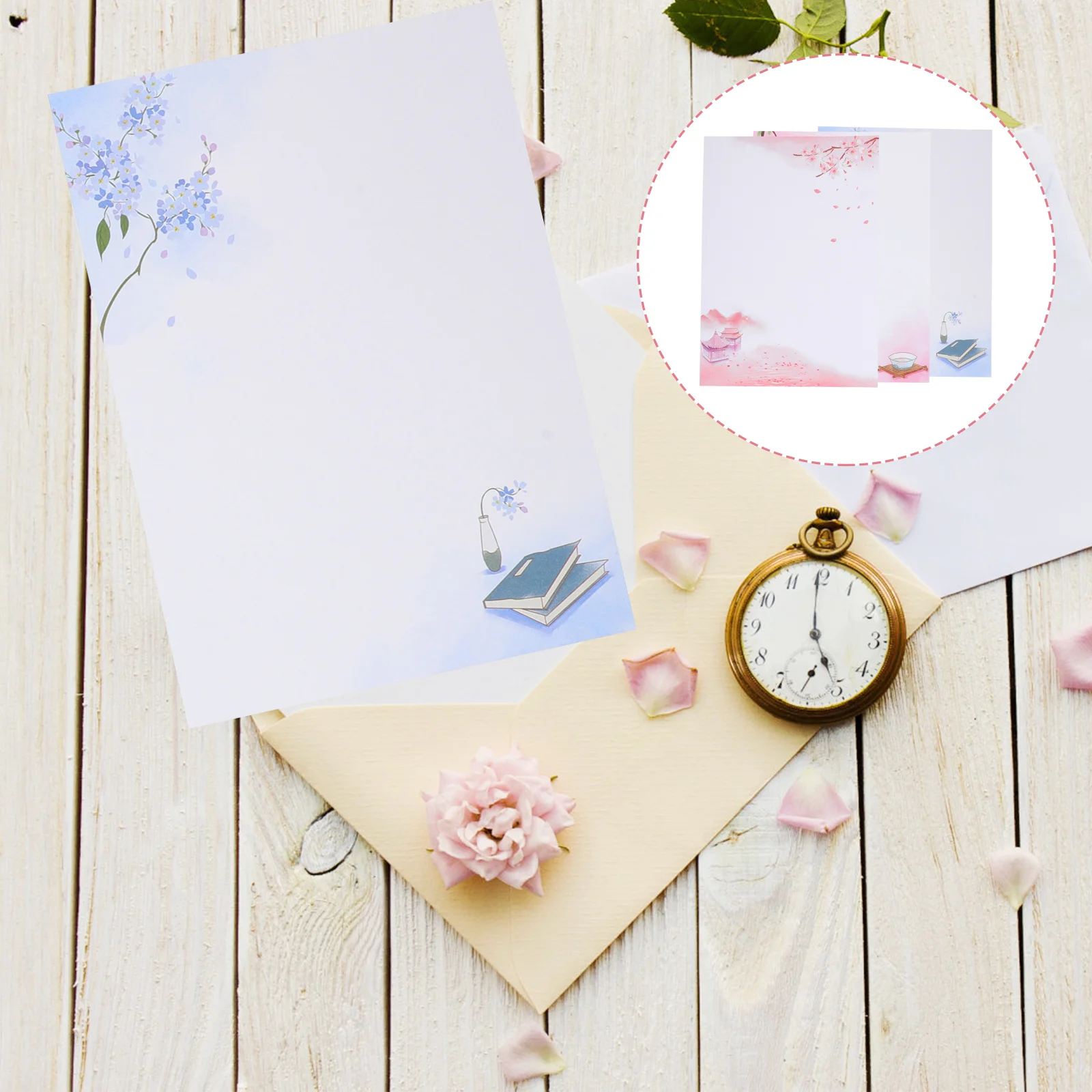 

30 Sheets Creative Letter Paper Writing Paper Vintage Note Paper Stationery Paper for Home Office School