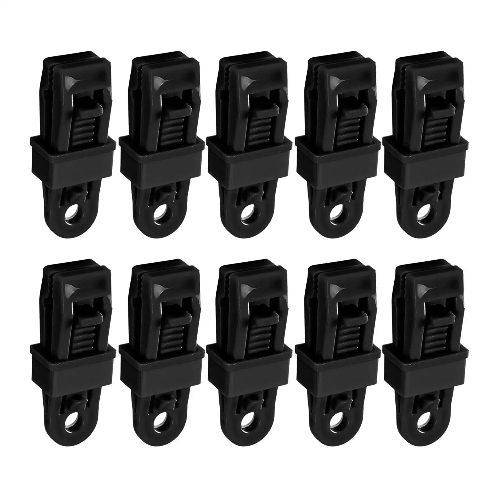 

Set of 10 Tent Awning Clamps for Camping Plastic Black Color Durable Easy Install Non Slip Widely Uses Outdoor Fix Clip