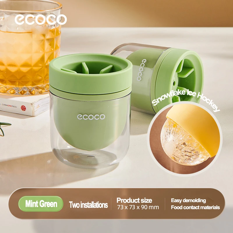 

2 Packs Large Silicone Ice Ball Mold Whiskey Ice Cube Tray Reusable Easy Release Home Bar Ice Maker Fast Freeze Ice Ball Molds