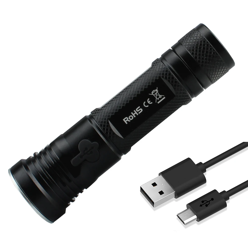 BORUiT Special Offer T6 Powerful Flashlight 750LM 5-Mode Waterproof Torches Rechargeable Camping Hunting Bicycle Light