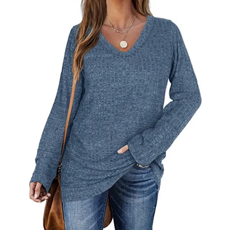 

V-neck Long Sleeve T Shirt Harajuku Woman Tshirts Tops Goth Shirts for Women Women Sexy Tops