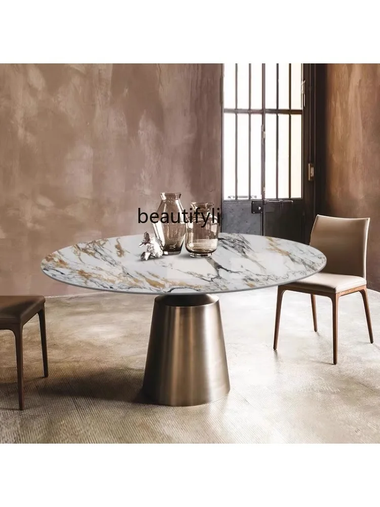 Каменная тарелка Delifeng круглый стол встроенный в поворотный дизайнерская
