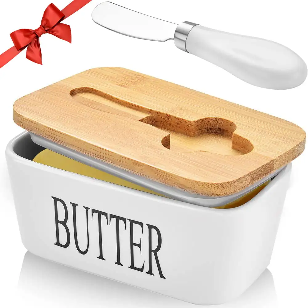 

Free Shipping Large Butter Dish 22 oz (650ml) with Spreader Knife and Lid