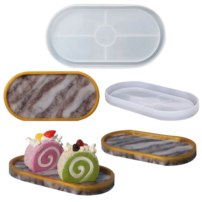 

Oval Tray silicone Mold Elliptical Swing Table Tray Mold Mirror Epoxy Resin Home Decor Handicraft Making Jewelry Storage Mould