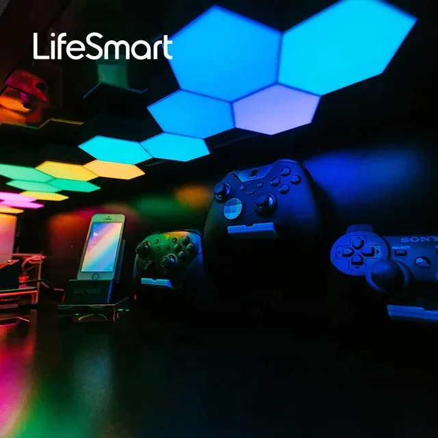 LifeSmart Cololight PLUS KIT Умный шестиугольный светильник для украшения Хэллоуина работает