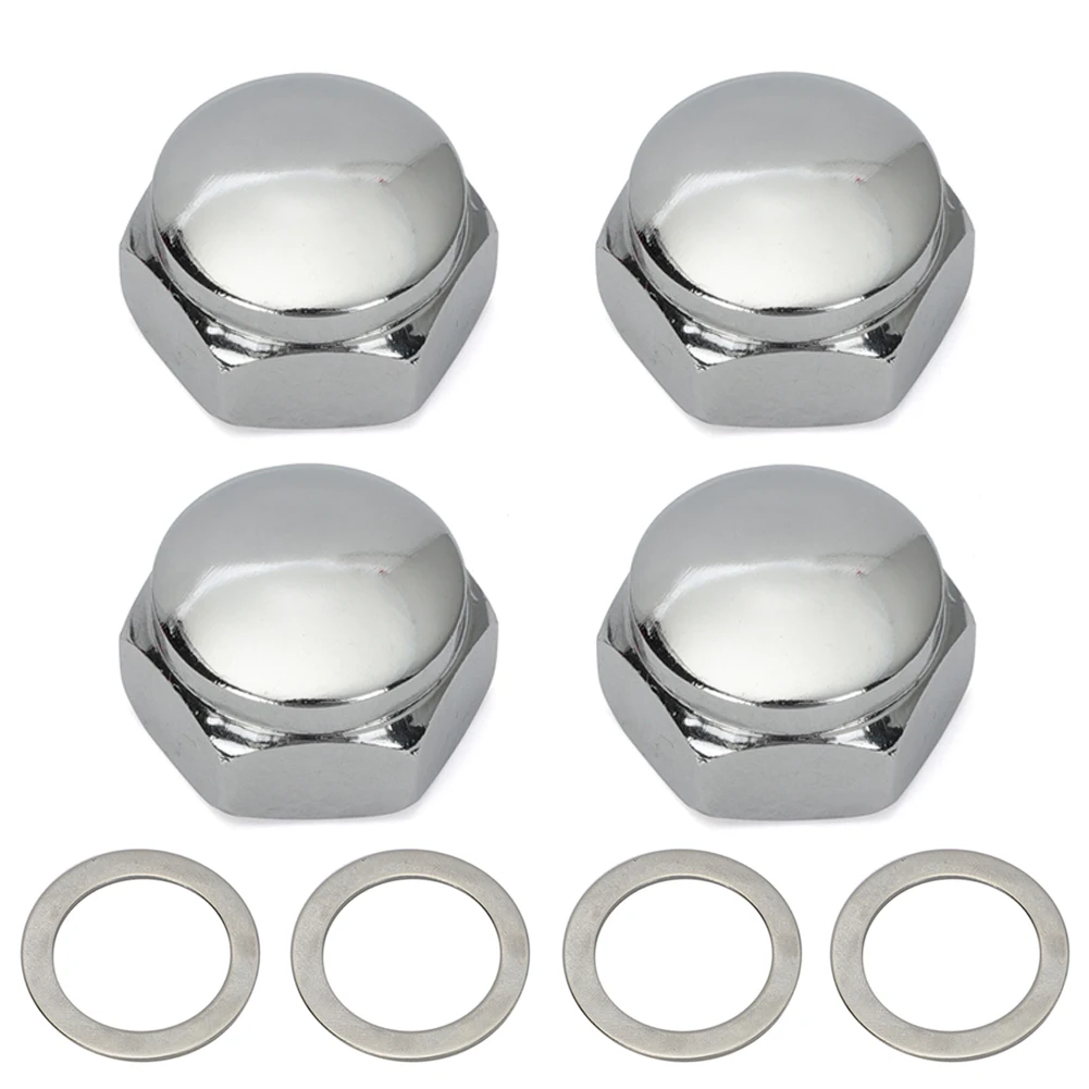 

4PCS CB 350 450 For Honda Steering Stem Chrome Nut Washer CB350 450 Goldwing 1000-1200 CL350 360 Bike Bolt Caps 90304-415-000