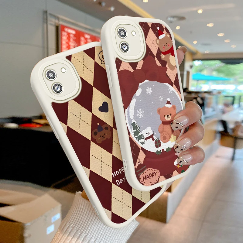 

Case for Samsung Galaxy A03S A10S A11 M12 India A12 Nacho A12S A13 A20S A21S A22 A23 A30 F12 M22 M32 Christmas Checkered Pattern