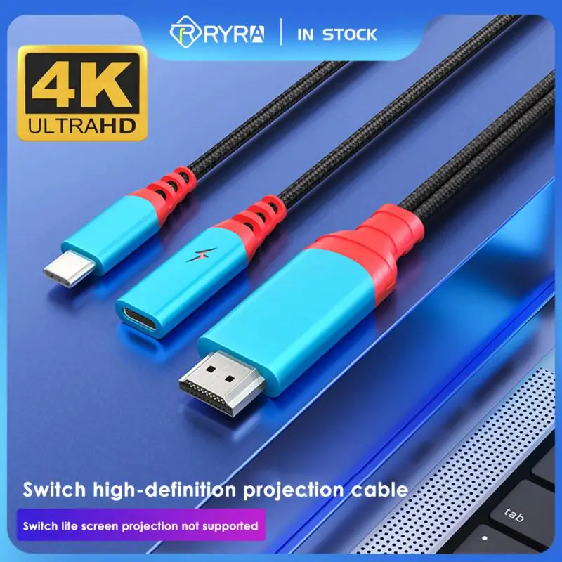 

Кабель-адаптер RYRA 4K HD USB C к HDMI, кабель USB Type C к HDMI для Nintendo Switch MacBook Samsung Galaxy