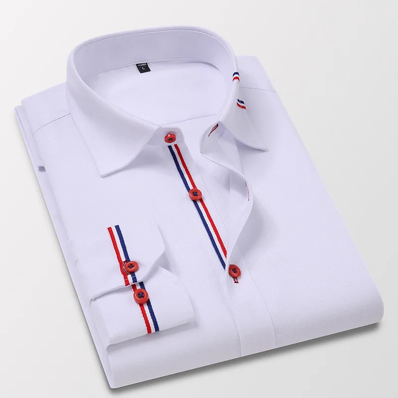 

Men's Shirts Casual Spring and Autumn New Men's Shirts Oxford Spinning Solid Color Long Sleeves Professional Shirts Men's