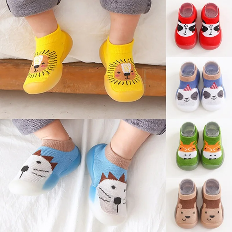 

Children Anti-slip Shoes Newborn Baby Girl Cotton Non-slip Floor Socks Baby Boy Rubber Sole Cartoon Indoor Socks Infant Shoes