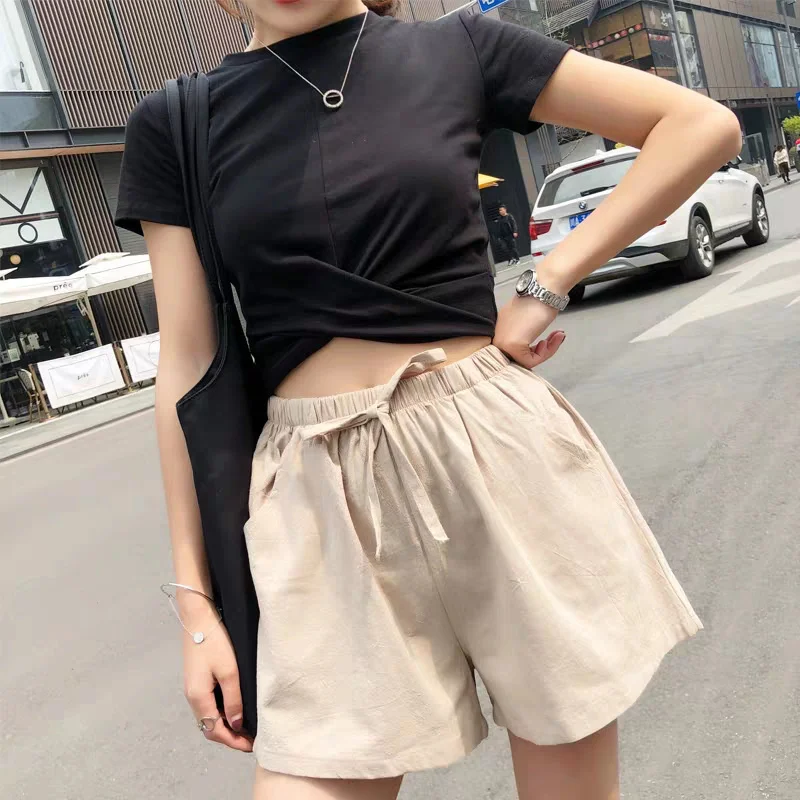

2023Casual shorts, Cotton Linen Shorts Women Summer Workout Shorts Biker Shorts Gym High Waist Sexy Casual Shorts Pants Basic H