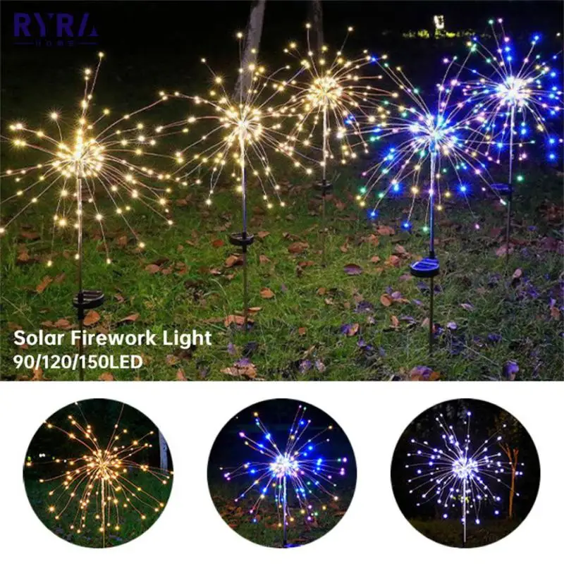 

LED Solar Fireworks Lights Waterproof Flash String Fairy Lights Outdoor Dandelion DIY Shape Lamp For Garden Landscape Lawn Decor