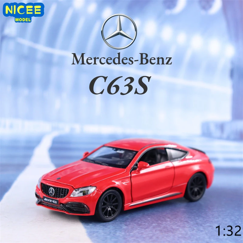 1:32 Mercedes Benz C63S High Simulation Diecast Metal Alloy Model car Sound Light Pull Back Collection Kids Toy Gifts A55