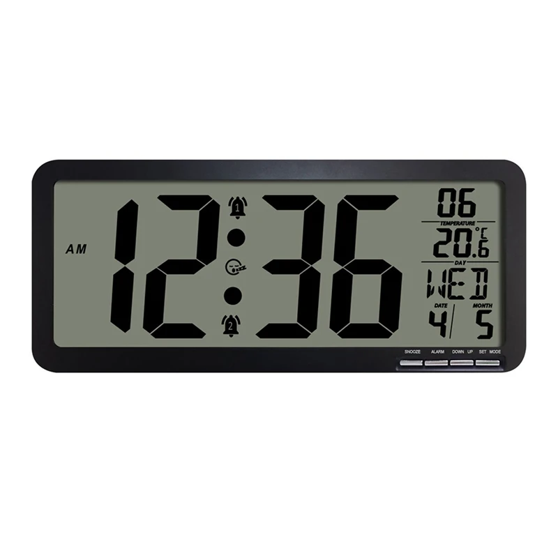 

14.5Inch Large Digital Wall Clock,Electronic Alarm Clocks For Bedroom Decor,With Time/Calendar/Temperature Display