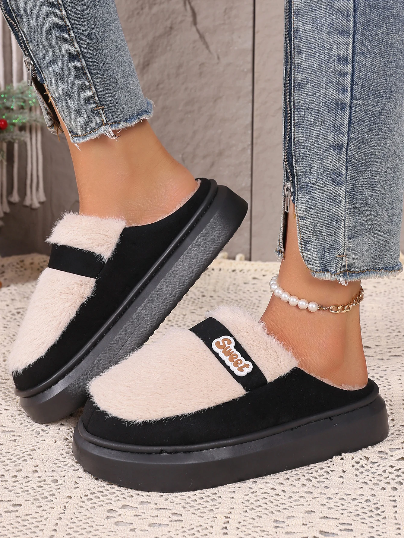 Новые женские ботинки с круглым носком и нескользящие повседневные тапочки