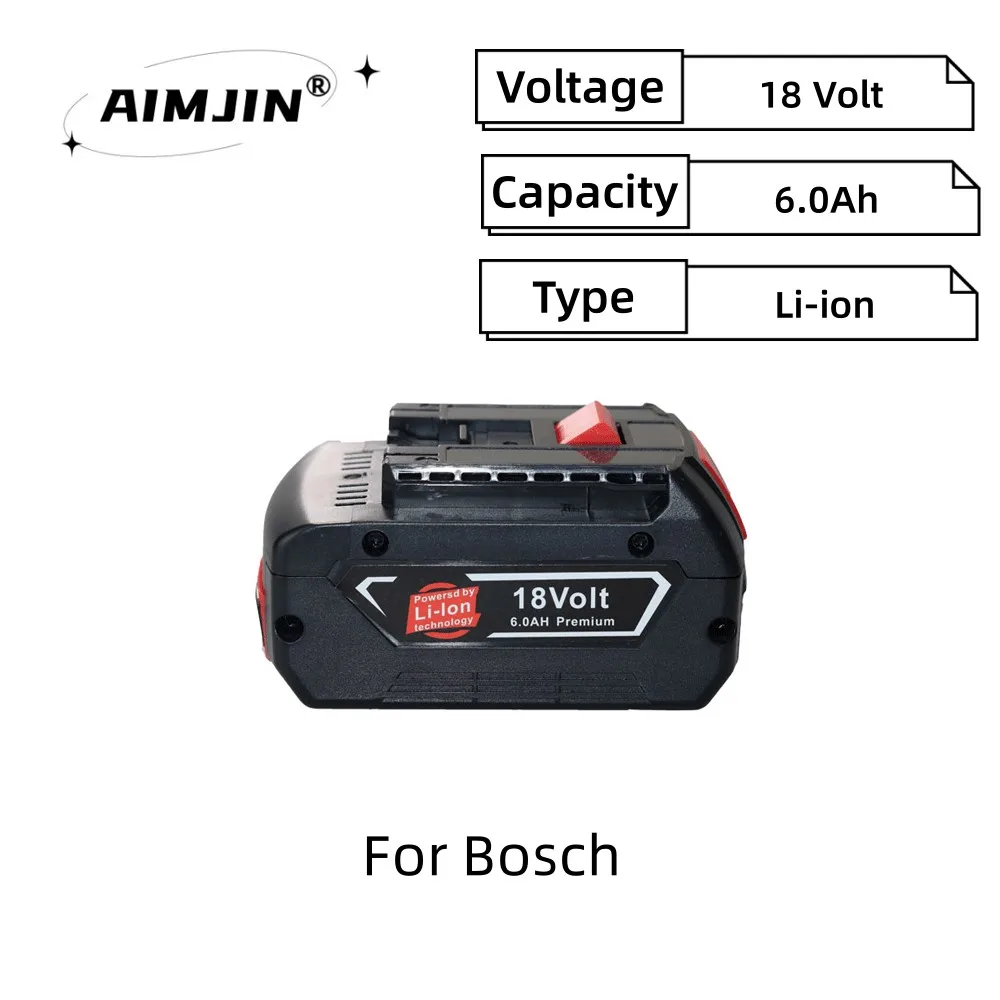 

Перезаряжаемый литий-ионный аккумулятор AimJin 10 Ач для Bosch 18 в 618 А, резервный портативный аккумулятор для замены BAT609 BAT609G
