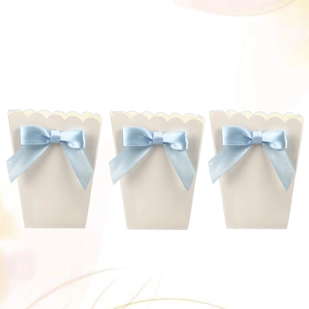 

12pcs Bow Popcorn Boxes Containers Paper Popcorn Bags Party Bags Snack Candy Bags Boxes for Wedding Party Favors Birthday Party