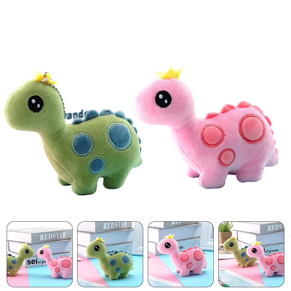 

2pcs Cartoon Dinosaurs Shape Design Key Chain Pendants Doll Decorations