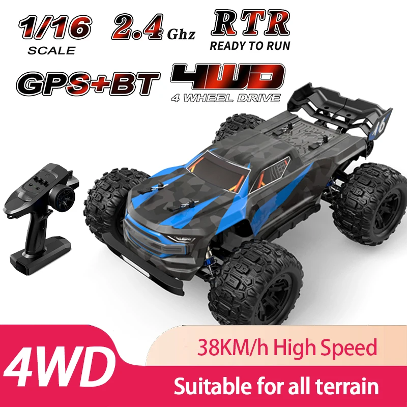 

H16E 1/16 Racing Car RTR Toy 2.4G 4WD Off-Road Truck RC Car 38km/h High Speed Two-way Remote Controller with BT GPS APP for Kids