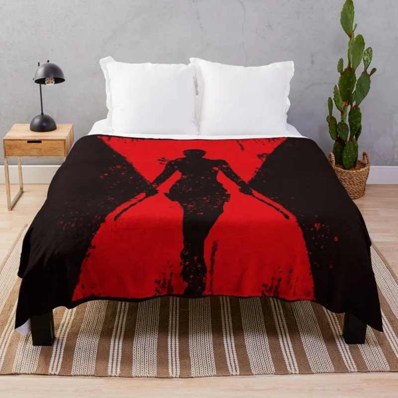 

Natasha Black Widow Emblem Poster Throw Blanket Knitted