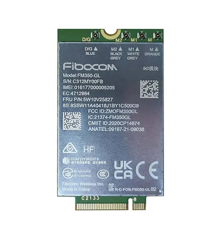 Модуль Fibocom FM350-GL 5W10V25827 5G для ноутбука Thinkpad T14s X13 Gen3 X1 Carbon 10th Yoga 7th P1 Extreme Gen5