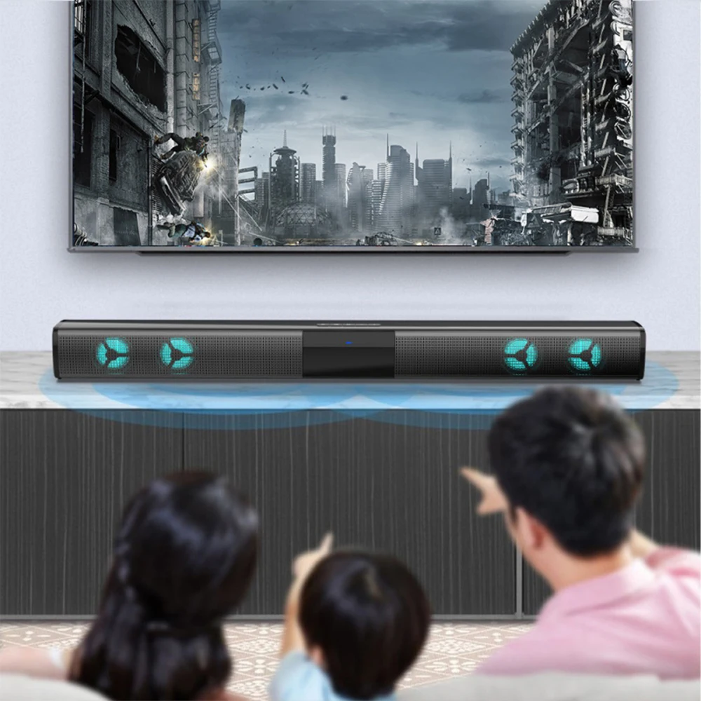 

40W TV Soundbar Subwoofer TWS Surround Sound Wireless Soundbox Bluetooth Speaker with FM Radio Home Theater Speaker for Computer