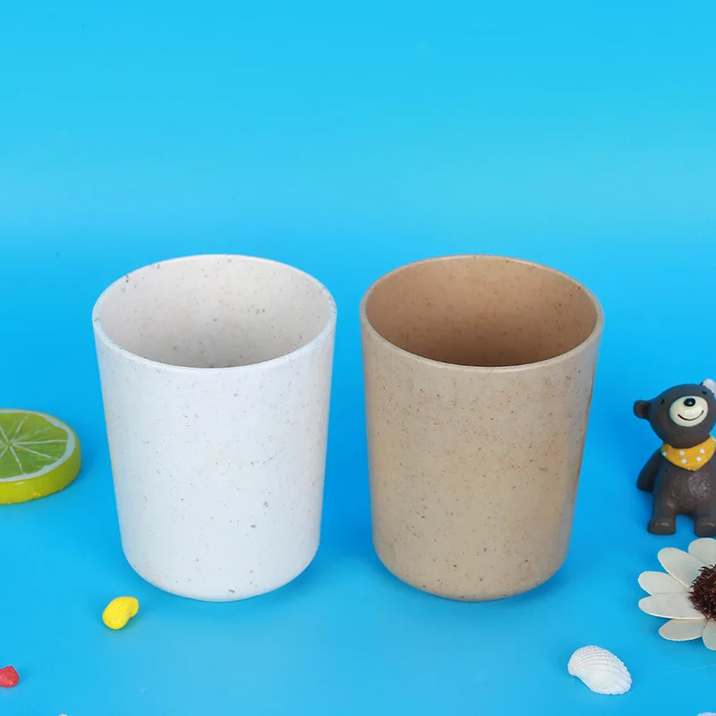 

Custom PLA Bamboo Fiber mug 280ml new degradable home milk drinking mug