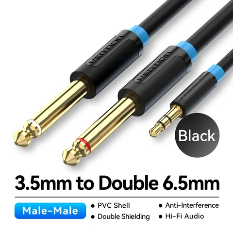 Аудиокабель Vention 3.5 мм - 6.5 мм